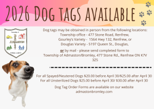 Dog tags now available
