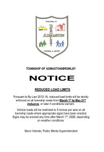 Reduced Load Limits 2026 Advertisement